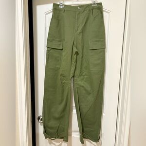Steve Madden Mid Rise Wide Leg Cargo Pants – Burnt Olive Green l Size: Small NWT